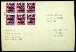 BUDAPEST 1946.01.18. Infla Levlap Svájcba Küldve / Postcard BEFORE RE OPENING POSTAL TRAFFIC 6x300P Budapest To Basel - Lettres & Documents