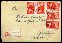 BUDAPEST 1946.03. Dekoratív Ajánlott Infla Levél Csehszlovákiába /period7 To Czechoslovakia 20g Registered Cover 15x3000 - Covers & Documents