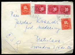 BUDAPEST 1946.dekoratív Inla Lovásfutár Levél Csehszlovákiába / Period11 To Czechoslovakia 20g Cover 3x100eP+2x10eP Aszo - Lettres & Documents