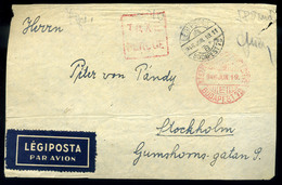 BUDAPEST 1946.01.19. Légi Levél Előlap, 580md Kp Bérmentesítéssel Stockholmba /EXTREMELY SCARCE DOCUMENT (but Only Front - Lettres & Documents