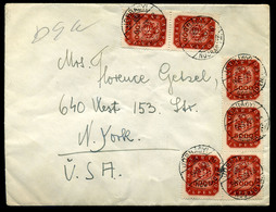 JOBBÁGYI 1946. Dekoratív Infla Levél New Yorkba Küldve / Period20 To USA 20g Cover 16x5000milP Jobbacyl To New-York - Lettres & Documents