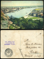 BUDAPEST 1914. Képeslap, Előoldali Bérmentesítéssel Brazíliába - Used Stamps