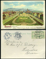 ZÁGRÁB 1902. Átvilágítós, Litho Képeslap Svédországba Küldve - Used Stamps