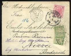 BÉCS 1896. Levél Nizzából Továbbküldve Budapestre, Portózva - Other & Unclassified
