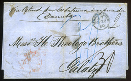 MANCHESTER 1860. Dekoratív Portós Levél, Tartalommal Galatiba, Romániába Küldve - ...-1840 Prephilately