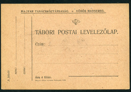 1919 Magyar Tanácsköztársaság Vörös Hadsereg Használatlan Tábori Lap / Unused Field Post Card Of The Red Army Of The Hun - Gebruikt