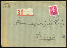 KIRÁLYHÁZA 1939. Ajánlott Levél MKP 376 Diósgyőrbe - Lettres & Documents