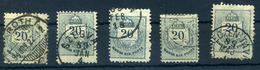 Krajcáros érdekességek, Kis Tétel, 5db 20kr-os - Used Stamps