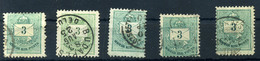 Krajcáros érdekességek, Kis Tétel, 5db 3kr-os - Used Stamps