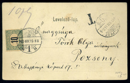 BUDAPEST 1903. Népszínház, Képeslap Pozsonyba Küldve, Portózva - Used Stamps