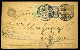 BUDAPEST 1900. Kieészített Díjjegyes Levlap Angliába Küldve - Oblitérés