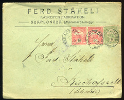 TARACKÖZ 1905. Céges Levél Svájcba Küldve - Used Stamps