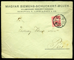 BUDAPEST 1908. Céges Levél Céglyukasztásos Bélyeggel Pécsre Küldve - Used Stamps