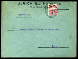 BUDAPEST 1908. Céges Levél Céglyukasztásos Bélyeggel Pécsre Küldve - Oblitérés