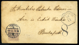 PÖSTYÉN 1898. Képeslap Budapestre Küldve, 8Kr Portóbélyegzéssel (vorlaufer Típus) - Used Stamps