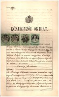 SÁTORALJAÚJHELY 1879. Közjegyzői Okirat , Dekoratív Komplett Dokumentum - Brieven En Documenten