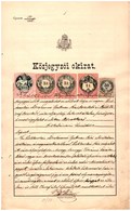 SÁTORALJAÚJHELY 1886. Közjegyzői Okirat , Dekoratív Komplett Dokumentum - Brieven En Documenten