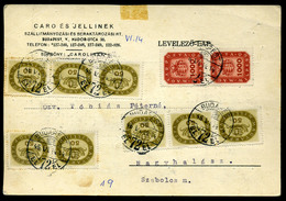 BUDAPEST 1946. Céges Infla Levlap Nagyhalászra / Period19 Domestic Postcard 8x50+2x1000millioP Budapest To Nagyhalasz - Storia Postale