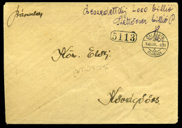 ZALAAPÁTI 1946.07. Kp Bérm. Levél Kővágóörsre / Period23 Domestic 20g Cover Cash Payment 2000billioP Zalaapati To Kovago - Brieven En Documenten