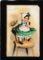 Ellen Clapsaddle - Pretty Young Girl "The Wearing Of The Green" 1909 Antique Postcard - Clapsaddle
