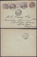 MONACO EP 10c +Yv 12 X5 DE MONTE-CARLO 19/02/1898 VERS LONDRES (DD) DC-6494 - Lettres & Documents