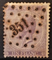BELGIUM 1867 - Canceled - Sc# 22 - 1F - 1865-1866 Profile Left