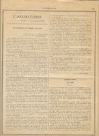 Journal Bi-hebdomadaire Des éleveurs - L'Acclimatation N° 127 Du 14 Novembre 1922 - Other & Unclassified