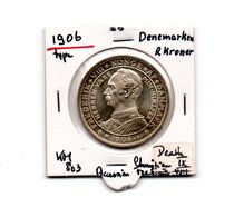 DENEMARKEN 2 KRONER 1906 ZILVER DEATH CHRISTIAN IX  TYPE COIN - Denmark