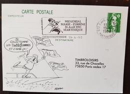 FRANCE. Athlétisme, Javelot, Flamme Temporaire Illustrée Sur Entier Postal  MEMORIAL MARIE PERRINE 12/04/1990 - Atletiek