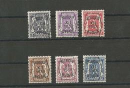 TIMBRES BELGIQUE Préoblitérés  PRE 399/404XX - Typografisch 1936-51 (Klein Staatswapen)