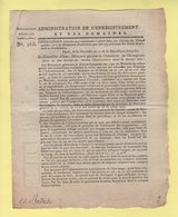 Enregistrement Et Domaines - Instruction N°163 - 30 Fructidor An 11 - Versements A Faire Dans Les Caisses Du Tresor - Historical Documents