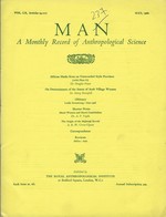 Revue MAN (A Monthly Record Of Anthropological Science) - Vol LX - Articles 94-117 - May 1960 - Soziologie/Anthropologie