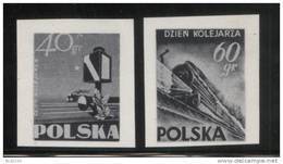 POLAND 1954 POLISH RAILMENS RAILWORKERS DAY BLACK PRINTS MNH Trains Signals Locomotive Steam - Probe- Und Nachdrucke