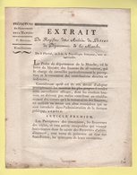 Prefet De La Manche - 6 Floreal An 8 - Surveillance Perception Et Versement Des Contributions Directes - Historical Documents