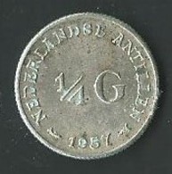 Moneta Antille Olandesi ¼ Guilden 1957 Argento (39) - Nederlandse Antillen