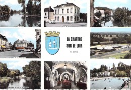 72 - LA CHARTRE Sur LE LOIR : Jolie Multivues - CPSM Village (1.425 Habitants) Dentelée  Colorisée Grand Format - Sarthe - Other & Unclassified