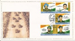 India FDC Indore 28-1-2000 50 Years Of The Republic Of India Complete Set Of 5 With Cachet - FDC