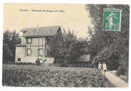 Cpa: 95 NEUVILLE SUR OISE (ar. Pontoise) Restaurant Du Goujon De L'Oise (Petite Animation) 1909 - Neuville-sur-Oise