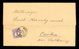 Serbia - Printed Matter Sent From Velika Kikinda To Čoku 08.12. 1887. - Servië