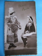 1950 Bonne Année Format "mignonnette" Carte-photo Enfants Costume Bigouden - Neujahr