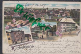 LITHOGRAPHIE: Gruss Aus KIRCHHEIMBOLANDEN, Pfalz, Um 1901, Ortsansicht, Progymnasium, Volksschule, Pilgram-Stift - Kirchheimbolanden