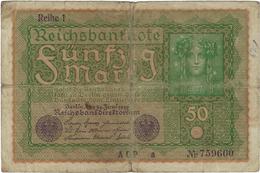 Billet De Banque Allemagne  50 Reichbanknote - 50 Mark