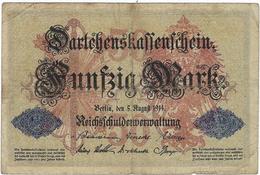 Billet De Banque Allemagne  50   Berlin1914 - 50 Mark