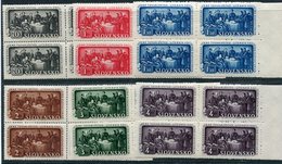 SLOVAKIA 1942 Literary Society MNH Blocks Of 4. Michel 105-10 - Unused Stamps