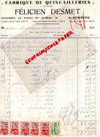 BELGIQUE- ALSEMBERG- RARE FACTURE FELICIEN DESMET-FABRIQUE QUINCAILLERIES-CHAUSSEE RHODE ST GENESE 19-  1936 - Artesanos