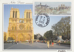 Carte  Vignette  LISA   57éme  Salon   Philatélique  D' Automne   Cathédrale  NOTRE  DAME   PARIS   2003 - 1999-2009 Vignette Illustrate