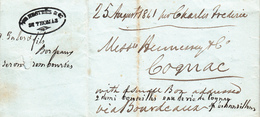 Antilles Danoises - 1841 - Marque Achemineur P+R MESTRE Accompagnement Lot Eau De Vie De Cognac - Antillen