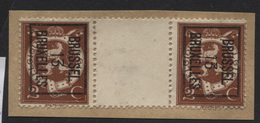 PREOS Typo - BRUSSEL 1913 BRUXELLES Interpanneaux (position B). Cat 41 Cote 100x2 - Typos 1912-14 (Löwe)