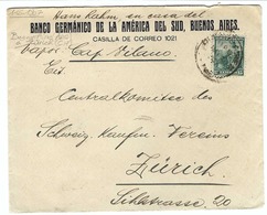 ARGENTINE 1907:   LSC De Buenos Aires à Zürich (Suisse) Avec 1  TP  De 15 C. - Covers & Documents