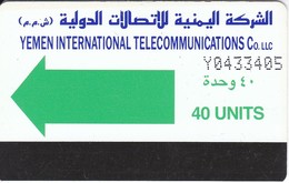 TARJETA DE YEMEN DE 40 UNITS CON NUMEROS GRANDES - Yemen